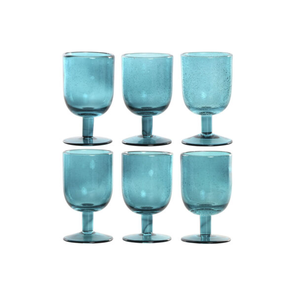 Set di Bicchieri Home ESPRIT Turchese Cristallo 300 ml (6 Unità)