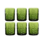 Set di Bicchieri Home ESPRIT Verde Cristallo Con rilievo 300 ml (6 Unità)