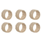 Anello portatovagliolo Home ESPRIT Bianco Naturale Bambù Rattan 5 x 5 x 3 cm