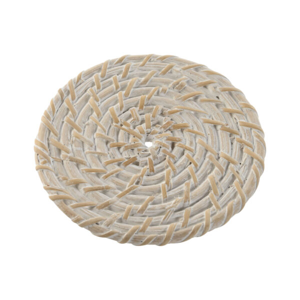 Sottobicchieri Home ESPRIT Bianco Naturale Bambù Rattan 12 x 12 x 6 cm