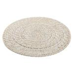 Sottopentola Home ESPRIT Bianco Naturale Bambù Rattan 34 x 34 x 1,5 cm