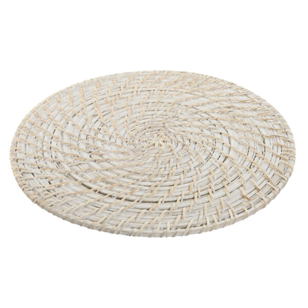 Sottopentola Home ESPRIT Bianco Naturale Bambù Rattan 34 x 34 x 1,5 cm