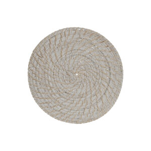 Sottopentola Home ESPRIT Bianco Naturale Bambù Rattan 34 x 34 x 1,5 cm