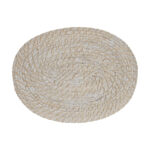 Tovaglietta Singola Home ESPRIT Bianco Naturale Bambù Rattan 40 x 30 x 1 cm