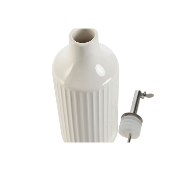 Oliera Home ESPRIT Bianco Argentato Acciaio inossidabile Porcellana Città 350 ml 7 x 7 x 22 cm