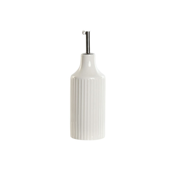 Oliera Home ESPRIT Bianco Argentato Acciaio inossidabile Porcellana Città 350 ml 7 x 7 x 22 cm