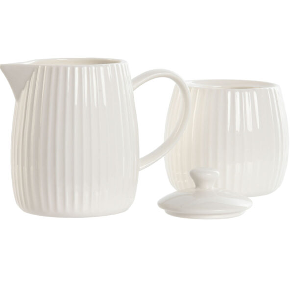 Porta latte e zucchero Home ESPRIT Bianco Porcellana 250 ml 12 x 7,6 x 9 cm 2 Pezzi
