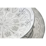 Servizio di Piatti Home ESPRIT Grigio chiaro Porcellana Scandi 18 Pezzi