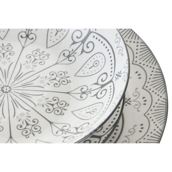 Servizio di Piatti Home ESPRIT Grigio chiaro Porcellana Scandi 18 Pezzi