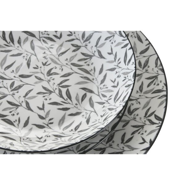 Servizio di Piatti Home ESPRIT Grigio chiaro Porcellana 18 Pezzi