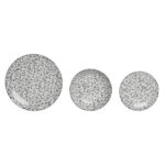 Servizio di Piatti Home ESPRIT Grigio chiaro Porcellana 18 Pezzi