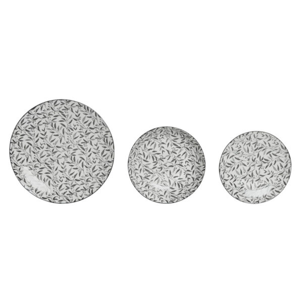 Servizio di Piatti Home ESPRIT Grigio chiaro Porcellana 18 Pezzi