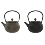 Teiera Home ESPRIT Nero Beige Acciaio inossidabile Ferro 1 L (2 Unità)