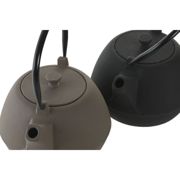 Teiera Home ESPRIT Nero Beige Acciaio inossidabile Ferro 1,2 L (2 Unità)