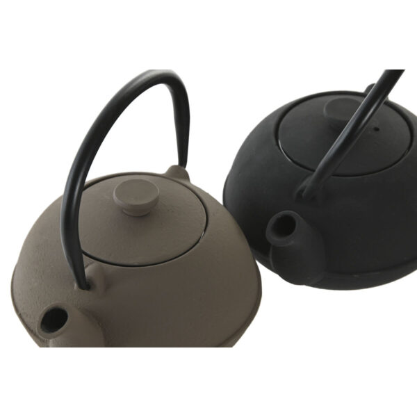 Teiera Home ESPRIT Nero Beige Acciaio inossidabile Ferro 300 ml (2 Unità)