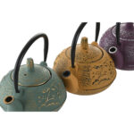 Teiera Home ESPRIT Giallo Verde Lilla Acciaio inossidabile Ferro 300 ml (3 Unità)