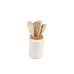Contenitore per Utensili da Cucina Home ESPRIT Bambù Porcellana 6 Pezzi