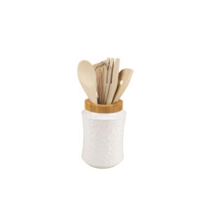 Contenitore per Utensili da Cucina Home ESPRIT Bambù Porcellana 6 Pezzi