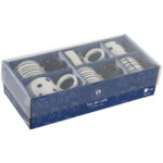 Set di Tazze da Caffè Home ESPRIT Bianco Nero Porcellana 90 ml