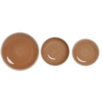 Servizio di Piatti Home ESPRIT Bianco Arancio Gres 18 Pezzi