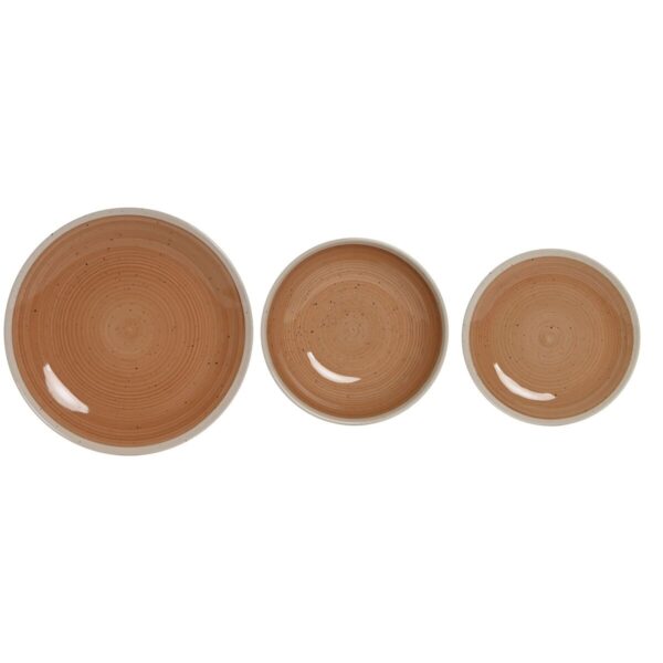 Servizio di Piatti Home ESPRIT Bianco Arancio Gres 18 Pezzi