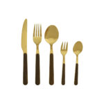 Posate Home ESPRIT Marrone Dorato Acciaio inossidabile ABS 17 x 7 x 24 cm 20 Pezzi