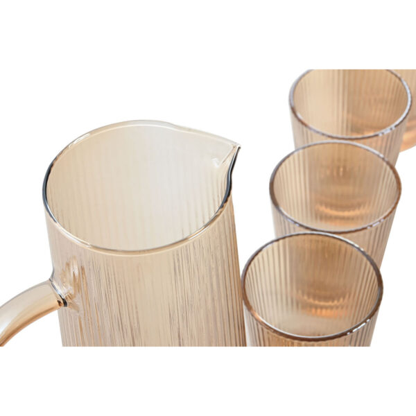Set di brocche con bicchieri Home ESPRIT Ambra Vetro Borosilicato 1,25 L
