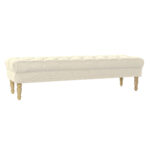Panca Home ESPRIT Crema Poliestere Legno
