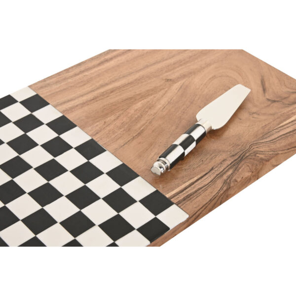 Tagliere Home ESPRIT Bianco Nero Naturale Moderno 20 X 38 X 1,5 CM (4 Pezzi)