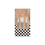 Tagliere Home ESPRIT Bianco Nero Naturale Moderno 20 X 38 X 1,5 CM (4 Pezzi)