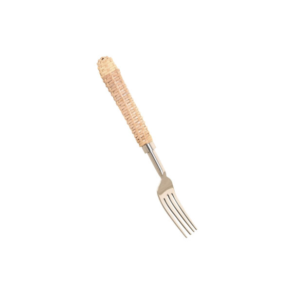 Posate Home ESPRIT Argentato Naturale Acciaio inossidabile Rattan 4,5 X 2 X 21 CM 16 Pezzi