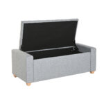 Panca Home ESPRIT Grigio chiaro Poliestere Legno 120 X 50 X 42 CM