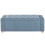 Panca Home ESPRIT Azzurro Poliestere Legno 120 X 50 X 42 CM