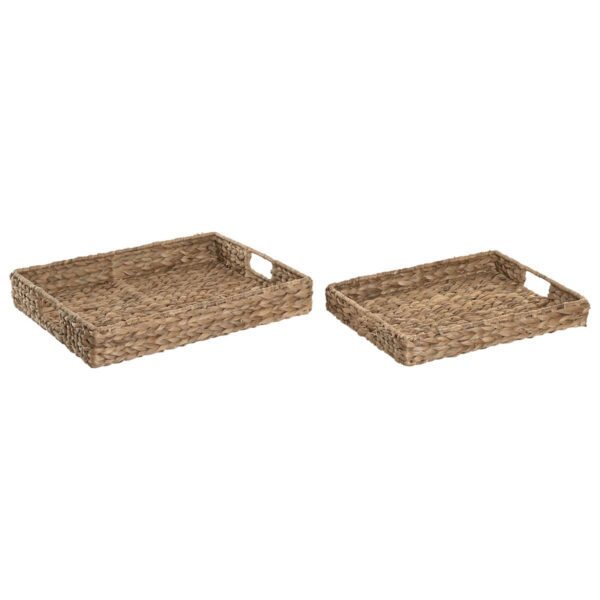 Vassoio per aperitivi Home ESPRIT Naturale Tropicale 45 X 35 X 8 CM (2 Unità)