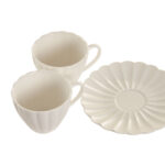 Set di 6 Tazze con Piatto Home ESPRIT Bianco Porcellana 150 ml