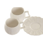 Set di 6 Tazze con Piatto Home ESPRIT Bianco Porcellana 120 ml