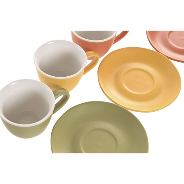 Set di 6 Tazze con Piatto Home ESPRIT Multicolore Porcellana 100 ml