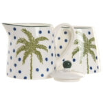 Porta latte e zucchero Home ESPRIT Azzurro Verde Porcellana 11 X 7,6 X 7,8 CM 2 Pezzi