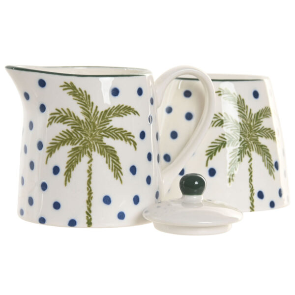 Porta latte e zucchero Home ESPRIT Azzurro Verde Porcellana 11 X 7,6 X 7,8 CM 2 Pezzi