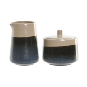 Porta latte e zucchero Home ESPRIT Azzurro Grigio Porcellana 250 ml 9 X 9 X 8,4 cm 2 Pezzi