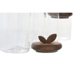 Set di 4 Barattoli Home ESPRIT Trasparente Naturale 1,3 L 4 Pezzi