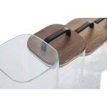 Set di 4 Barattoli Home ESPRIT Trasparente Naturale 4 Pezzi
