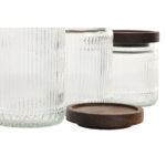 Set di 3 Barattoli Home ESPRIT Trasparente Naturale 700 ml 1 L 3 Pezzi