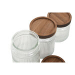 Set di 3 Barattoli Home ESPRIT Trasparente Naturale 700 ml 1 L 3 Pezzi