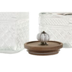 Set di 3 Barattoli Home ESPRIT Trasparente Naturale 1,8 L 3 Pezzi