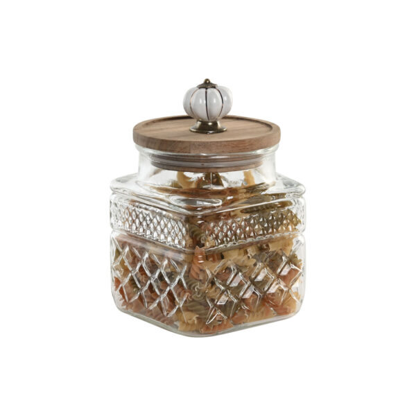 Set di 3 Barattoli Home ESPRIT Trasparente Naturale 1,8 L 3 Pezzi