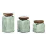 Set di 3 Barattoli Home ESPRIT Verde Naturale 1 L 3 Pezzi