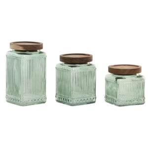 Set di 3 Barattoli Home ESPRIT Verde Naturale 1 L 3 Pezzi