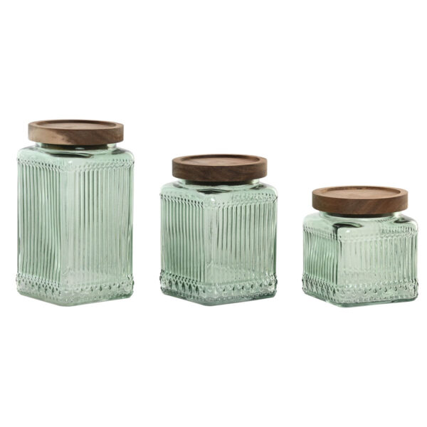 Set di 3 Barattoli Home ESPRIT Verde Naturale 1 L 3 Pezzi