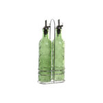 Set olio e aceto Home ESPRIT Verde Metallo Alluminio Cristallo ABS Moderno 500 ml 14 X 7,4 X 32 CM